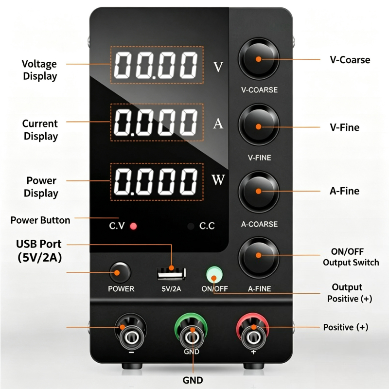 0-32V 0-6A Variable Regulated  - Electronics Repair Bench review and price
